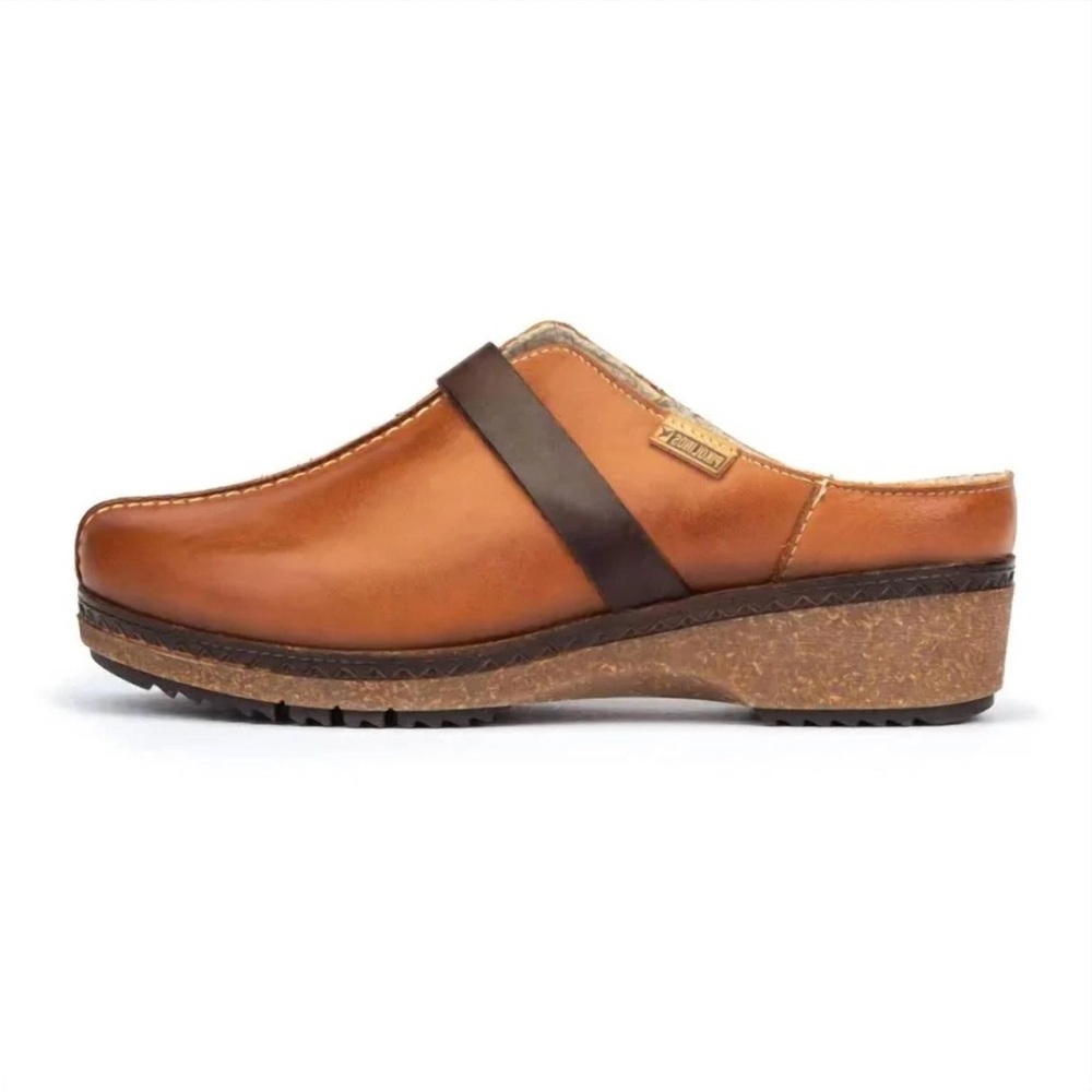 Pikolinos Women’s Granada Leather Clogs Brandy 38 US 7.5-8 Comfort Walking Brown - Picture 2 of 16